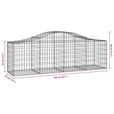 Cesti Gabbioni ad Arco 13 pz 200x50x60/80 cm Ferro Zincato