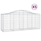 Cesti Gabbioni ad Arco 5 pz 200x50x80/100 cm Ferro Zincato