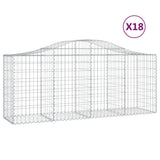 Cesti Gabbioni ad Arco 18 pz 200x50x80/100 cm Ferro Zincato