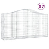 Cesti Gabbioni ad Arco 7 pz 200x50x100/120 cm Ferro Zincato