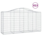 Cesti Gabbioni ad Arco 13 pz 200x50x100/120 cm Ferro Zincato