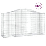 Cesti Gabbioni ad Arco 20 pz 200x50x100/120 cm Ferro Zincato