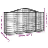 Cesti Gabbioni ad Arco 20 pz 200x50x100/120 cm Ferro Zincato