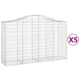 Cesti Gabbioni ad Arco 5 pz 200x50x120/140 cm Ferro Zincato