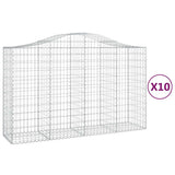 Cesti Gabbioni ad Arco 10 pz 200x50x120/140 cm Ferro Zincato