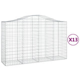 Cesti Gabbioni ad Arco 13 pz 200x50x120/140 cm Ferro Zincato