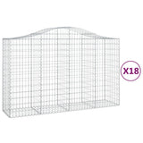 Cesti Gabbioni ad Arco 18 pz 200x50x120/140 cm Ferro Zincato