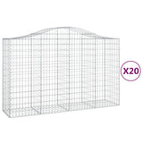 Cesti Gabbioni ad Arco 20 pz 200x50x120/140 cm Ferro Zincato