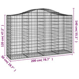 Cesti Gabbioni ad Arco 30 pz 200x50x120/140 cm Ferro Zincato