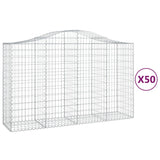 Cesti Gabbioni ad Arco 50 pz 200x50x120/140 cm Ferro Zincato