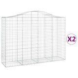 Cesti Gabbioni ad Arco 2 pz 200x50x140/160 cm Ferro Zincato