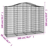 Cesti Gabbioni ad Arco 5 pz 200x50x140/160 cm Ferro Zincato