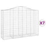 Cesti Gabbioni ad Arco 7 pz 200x50x140/160 cm Ferro Zincato