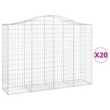 Cesti Gabbioni ad Arco 20 pz 200x50x140/160 cm Ferro Zincato
