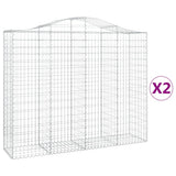 Cesti Gabbioni ad Arco 2 pz 200x50x160/180 cm Ferro Zincato