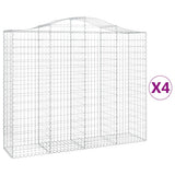 Cesti Gabbioni ad Arco 4 pz 200x50x160/180 cm Ferro Zincato