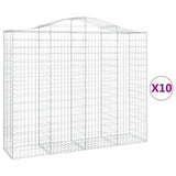 Cesti Gabbioni ad Arco 10 pz 200x50x160/180 cm Ferro Zincato