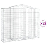 Cesti Gabbioni ad Arco 13 pz 200x50x160/180 cm Ferro Zincato
