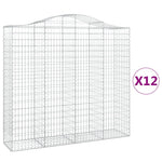 Cesti Gabbioni ad Arco 12 pz 200x50x180/200 cm Ferro Zincato