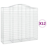Cesti Gabbioni ad Arco 12 pz 200x50x180/200 cm Ferro Zincato