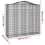 Cesti Gabbioni ad Arco 12 pz 200x50x180/200 cm Ferro Zincato