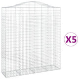 Cesti Gabbioni ad Arco 5 pz 200x50x220/240 cm Ferro Zincato