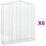 Cesti Gabbioni ad Arco 6 pz 200x50x220/240 cm Ferro Zincato