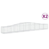 Cesti Gabbioni ad Arco 2 pz 400x50x40/60 cm Ferro Zincato