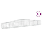 Cesti Gabbioni ad Arco 3 pz 400x50x40/60 cm Ferro Zincato