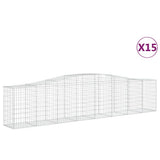 Cesti Gabbioni ad Arco 15 pz 400x50x80/100 cm Ferro Zincato
