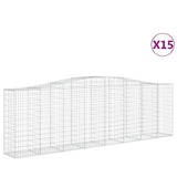 Cesti Gabbioni ad Arco 15 pz 400x50x120/140 cm Ferro Zincato