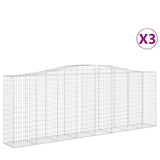 Cesti Gabbioni ad Arco 3 pz 400x50x140/160 cm Ferro Zincato