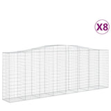 Cesti Gabbioni ad Arco 8 pz 400x50x140/160 cm Ferro Zincato