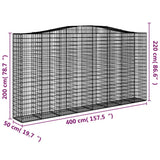 Cesti Gabbioni ad Arco 2 pz 400x50x200/220 cm Ferro Zincato