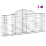 Cesti Gabbioni ad Arco 18 pz 200x30x80/100 cm Ferro Zincato