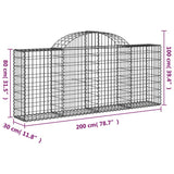 Cesti Gabbioni ad Arco 18 pz 200x30x80/100 cm Ferro Zincato