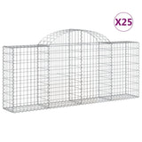 Cesti Gabbioni ad Arco 25 pz 200x30x80/100 cm Ferro Zincato