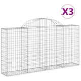 Cesti Gabbioni ad Arco 3 pz 200x30x100/120 cm Ferro Zincato