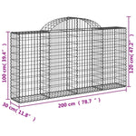 Cesti Gabbioni ad Arco 50 pz 200x30x100/120 cm Ferro Zincato