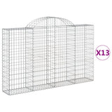 Cesti Gabbioni ad Arco 13 pz 200x30x120/140 cm Ferro Zincato