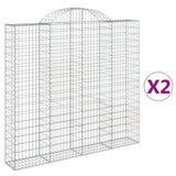 Cesti Gabbioni ad Arco 2 pz 200x30x180/200 cm Ferro Zincato