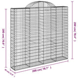 Cesti Gabbioni ad Arco 7 pz 200x30x180/200 cm Ferro Zincato