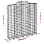 Cesti Gabbioni ad Arco 3 pz 200x30x200/220 cm Ferro Zincato