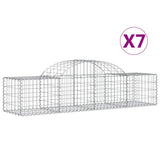 Cesti Gabbioni ad Arco 7 pz 200x50x40/60 cm Ferro Zincato