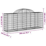Cesti Gabbioni ad Arco 3 pz 200x50x80/100 cm Ferro Zincato