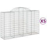 Cesti Gabbioni ad Arco 5 pz 200x50x120/140 cm Ferro Zincato