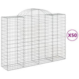 Cesti Gabbioni ad Arco 50 pz 200x50x140/160 cm Ferro Zincato