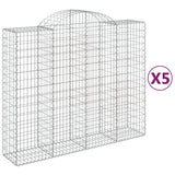 Cesti Gabbioni ad Arco 5 pz 200x50x160/180 cm Ferro Zincato