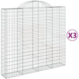 Cesti Gabbioni ad Arco 3 pz 200x50x180/200 cm Ferro Zincato
