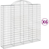 Cesti Gabbioni ad Arco 6 pz 200x50x180/200 cm Ferro Zincato